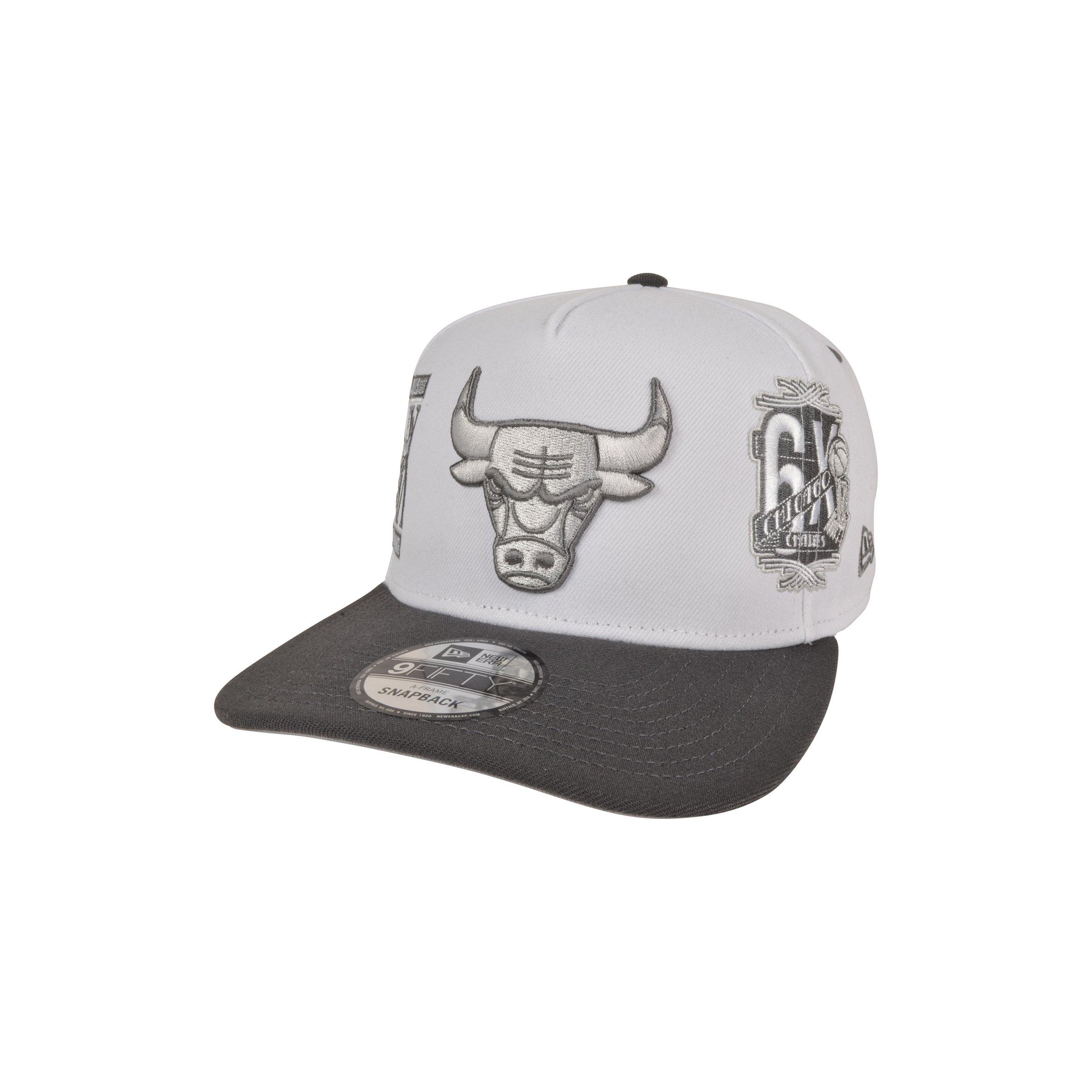 New Era Chicago Bulls 9FIFTY A-Frame Snapback Hat - White/Grey - WHITE/GREY